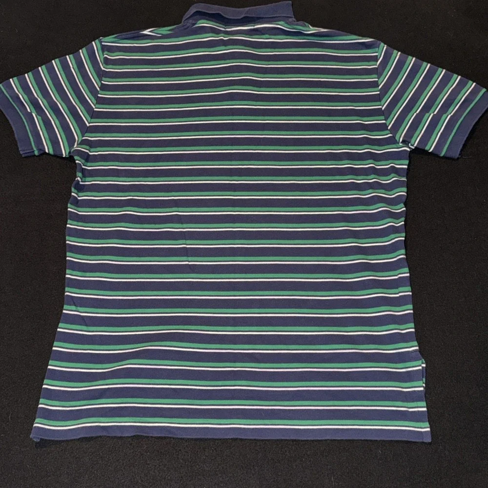 Ralph Lauren Polo Large Blue Green Striped Yellow Pony Mens Large